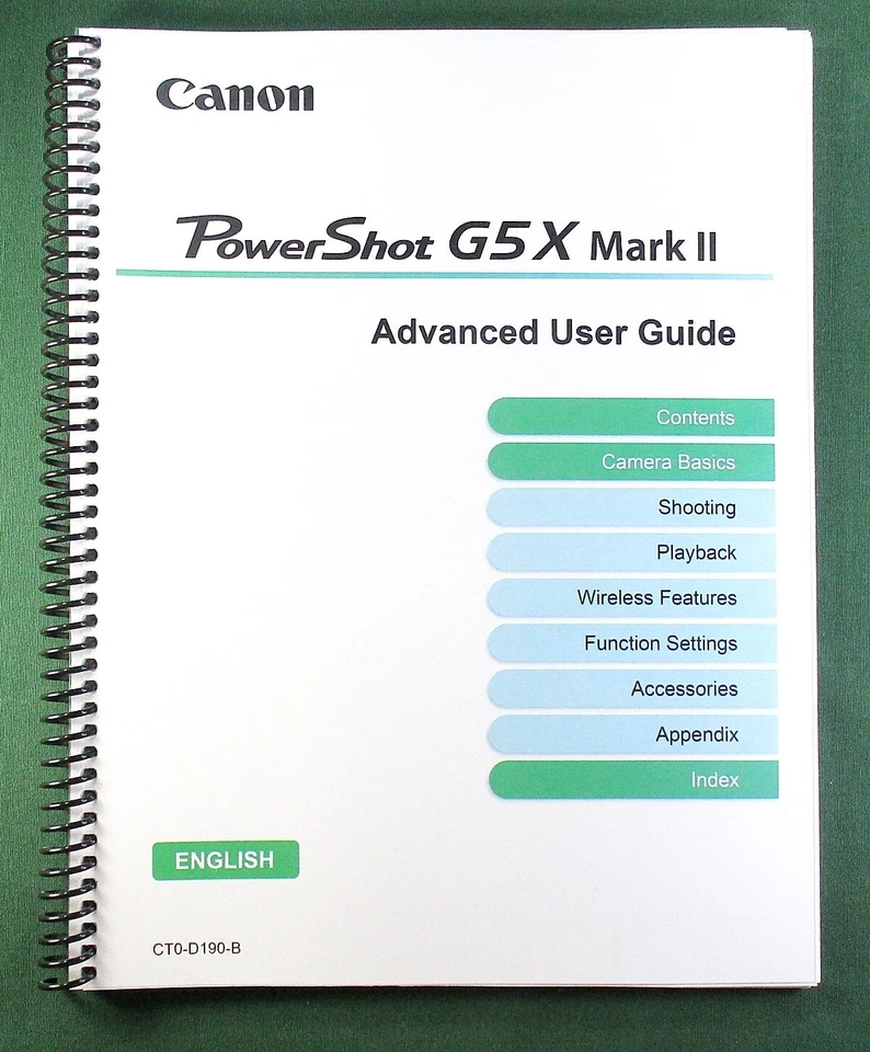 Canon PowerShot G5X Mark II Instruction Manual: 318 Pages & Protective Covers - Image 1 of 1