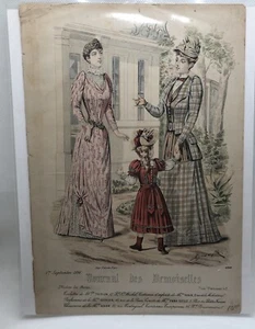 DIARIO DE DAMAS Y MODAS Moda Plato DISFRAZ PARISINO Septiembre 1891 - Imagen 1 de 2