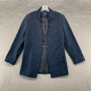AYR Jacket Womens Size 12 Blue Long Sleeve Career Linen Open Coup Blazer Jacket - Picture 1 of 15