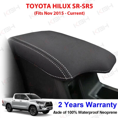 Neoprene Wetsuit Center Console Lid Cover Fits 2015-2023 Toyota Hilux SR-SR5 - image 1 of 4