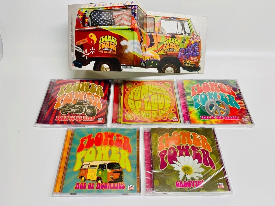 TIME LIFE FLOWER POWER - THE MUSIC OF THE LOVE GENERATION - 10-CD BOX SET - NEW! - Image 1 of 4