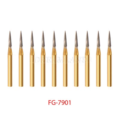 Dental Tungsten Carbide Gold Burs Trimming / Finishing / Polishing Flame FG7901