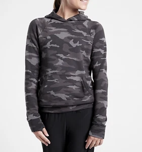 ATHLETA GIRL BLACK CAMO IN YOUR ELEMENT 2.0 HOODIE SWEATSHIRT Sz S - 7 - Picture 1 of 7