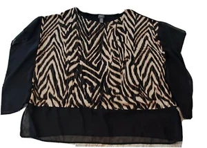 Chicos Travelers Plus Size 3 Darla Dolman Animal Print Tunika schwarz - Bild 1 von 7