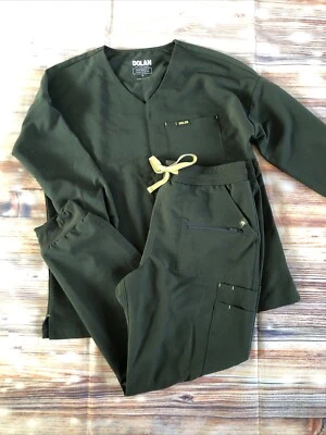Dolan Scrubs Dark Olive Green Alpine 3/4 Sleeve Small Top Hope Medium Joggers - Image 1 of 4