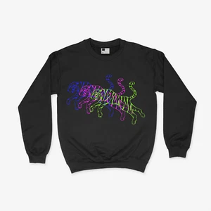 Triple Tigers Sweatshirt Tiger mit Regenbogenfarben Sweatshirt Vintage Tiger Tee - Bild 1 von 16