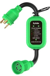 RV Generator Cord Adapter 30 Amp Twist Lock 3 Prong to 4 Prong Surge Protection - Picture 1 of 10