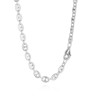 38-80cm Halskette Kaffeebohnen 925 Silber Damen Collier 4,4mm breite Silberkette - Bild 1 von 11