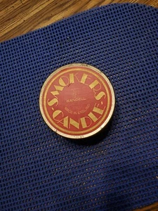 Vintage KANDELL Smoker's Candle in Red & Gold Tin Can Made in England - Picture 1 of 6