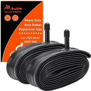 2-PCS 14" Heavy Duty Bike Tubes 14x1.75/2.25 Schrader Valve 45/57-254 Inner T... - Afbeelding 1 van 8