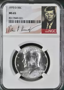 1970 D Kennedy 50C NGC MS 65 Signature Label - Picture 1 of 2