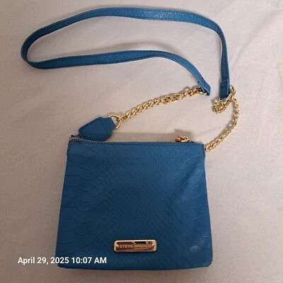 Steve Madden Bonito Bolso de Hombro Azul Monedero 3 Compartimentos 6"x7" Nunca Usado Foto 1 de 4