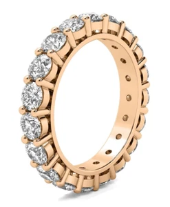 Anillo eterno diamante cultivado en laboratorio de 2,75 quilates G/vs2 línea aérea oro rosa 14 K - Imagen 1 de 3