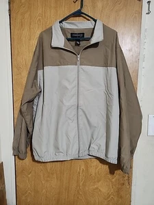 Consensus Golf Windbreaker Men's Jacket. Full Zip -long Sleeve Tan, Size Large - Picture 1 of 10