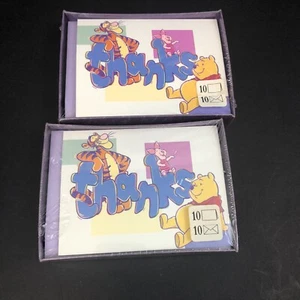 Vtg Hallmark Winnie The Pooh, Tigger Thanks Notes Cards Blank Pack Of 10-2 Packs - Picture 1 of 5