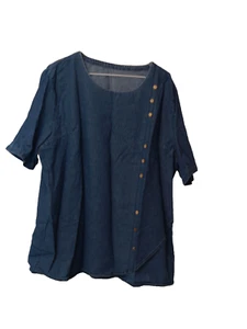 Maxi Blue Jeansbluse Longbluse Tunika Überzieher Blau Gr. XXL Takko Damen Top - Bild 1 von 2