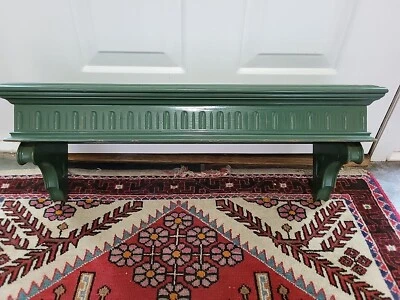 Vtg Green Ethan Allen Distressed Wall Shelf 28 X 8 X 9.5 - Image 1 of 4