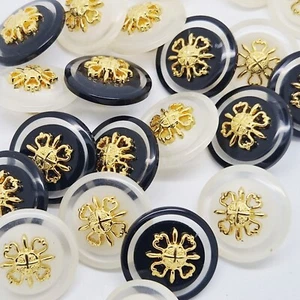 Gold filigran Schaftknopf 15 mm 18 mm x 10 Kunststoff Nähknöpfe 10er Pack - Bild 1 von 9