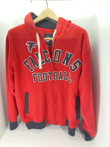 Atlanta Falcons football NFL red hoodie sweatshirt full zip men￼ Size Large Cover