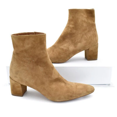 Botines Vince Lanica Tostados Gamuza Puntera Almendra Tacón Bloque Talla 7 EE. UU. / 37 UE Foto 1 de 4