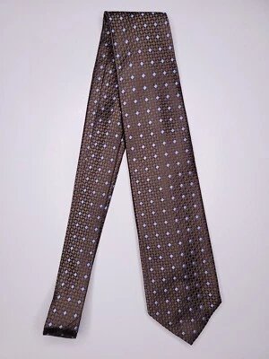 Burma Bibas 男式正式领带 58 英寸 Lx3.25 英寸宽棕色领带 — 第 1/4 张图片