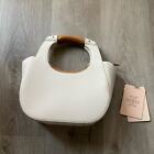 sancia the dacia white & tan leather handbag shoulder crossody purse bag NEW