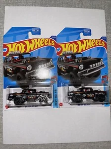 Hot Wheels 2022 Big-Air Bel-Air 5/5 Chevy Bel Air 112/250 Matte Black (2PACK) ✅ - Picture 1 of 4
