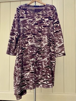 Vestido/túnica BELLA BLUE assimétrico desgastado - café e creme G - Imagem 1 de 4