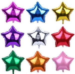 1-10 5" 10" 18" 24" Star Solid Foil Balloon Helium Ball Baby Shower Graduation - Picture 1 of 18