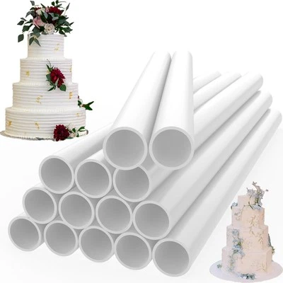 Olicky 14 Pcs Plastic Cake Dowels, 9.5 Inch White Supports Rods