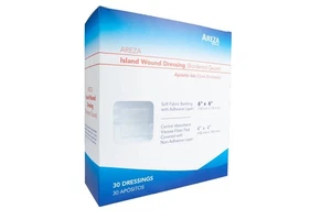 Apósito para heridas Areza Island (gasa fronteriza) 6" x 6" estéril (30 por caja) - Imagen 1 de 12