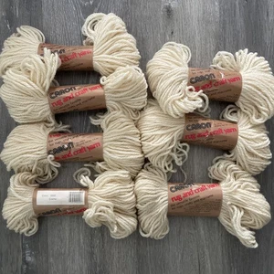 Vintage Caron Rug Craft Yarn Dacron Polyester # 0002 Crème Lot Of 7 New - Picture 1 of 3