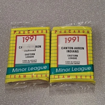 1991 Pro Cards Minor League Baseball Card Set of Canton Indians Sealed Lot Of 2 - Image 1 of 2