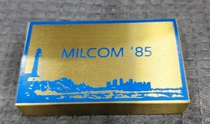 vintage Milcom '85 - Military Comms Conference 1985 brass paperweight - Picture 1 of 4