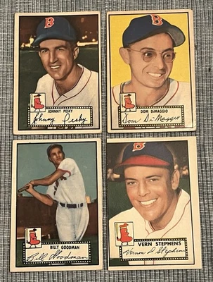 DOM DiMAGGIO JOHNNY PESKY VERN STEPHENS BILLY GOODMAN 1952 TOPPS VG-EX RED SOX - Image 1 of 4