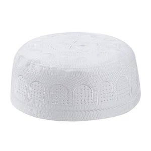 Men Muslim Prayer Kufi Hat Skull Cap Embroidery Islamic Kufi Headware Takke P... - Picture 1 of 3