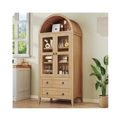 Stylish Arched Cabinet with RGB LED Lights, App Control, 2 Large Drawers - Image 1 of 4