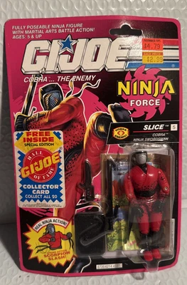 NUEVO Vintage 1991 G.I. Joe ARAH Ninja Force Slice Rojo Sellado Cobra Hasbro MOSC 5 Foto 1 de 4