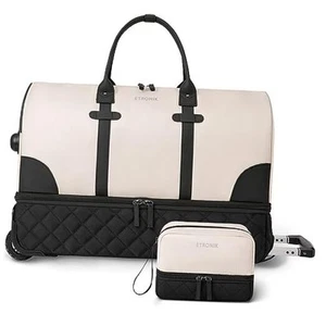 Rolling Duffle Bag with Wheels, 21 Inch Flight Approved for Travel with - Picture 1 of 7