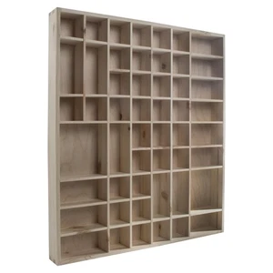 Estante grande de madera multicompartimento para exhibición de pared almacenamiento baratija madera pintable - Imagen 1 de 12