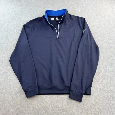 FootJoy Sweater Mens Medium Blue Long Sleeve 1/4 Zip Golf Pullover Windbreaker - Image 1 of 4