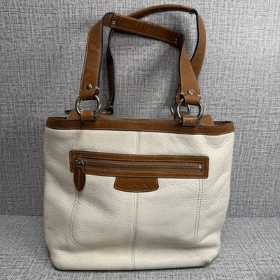 Coach Penelope Bag White Pebbled Leather Tote Shoulder Bag Purse L1063-F14683 - Image 1 of 4