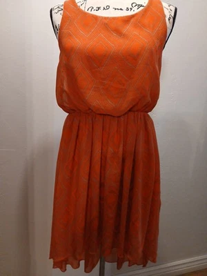 Medium Soprano Womens Dress High Low  Burnt Orange Round Neck Sleeveless Lined - Image 1 of 4
