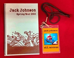 Jack Johnson Spring 2002 Tour Itinerary Crew Book + Laminated All Access Pass - Picture 1 of 10