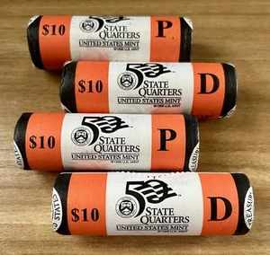 2008 P & D Oklahoma 50 State US Mint Quarter Rolls 160 Uncirculated Coins Sealed - Picture 1 of 4