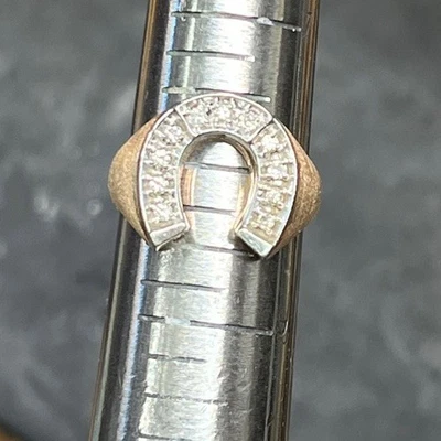 Мужское кольцо с натуральным бриллиантом Lucky Horseshoe 0,30 карата 14 карат 6,8 г желтое золото размер 8 - Изображение 1 из 4