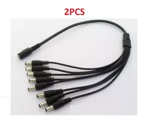 2PCS - Camera 1 DC Female to 8 DC Male Splitter Cable AC DC Power Supply for 12V - Picture 1 of 2