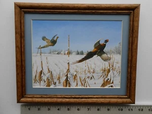 David Maass Un toque de invierno-faisanes 8x10 enmarcado 2.1 164 - Imagen 1 de 9