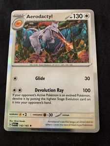 Pokémon TCG Aerodactyl Scarlet & Violet-151 142/165 Holo Rare - Picture 1 of 1