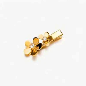 Pinza para el pelo flores con circonio acero inoxidable chapado en oro Diasya - Imagen 1 de 2